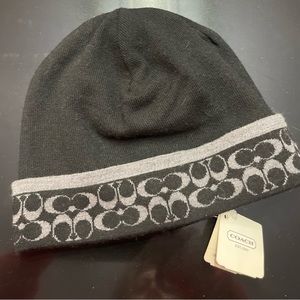 NWT COACH MINI SIGNATURE HAT BLACK/CG F80727